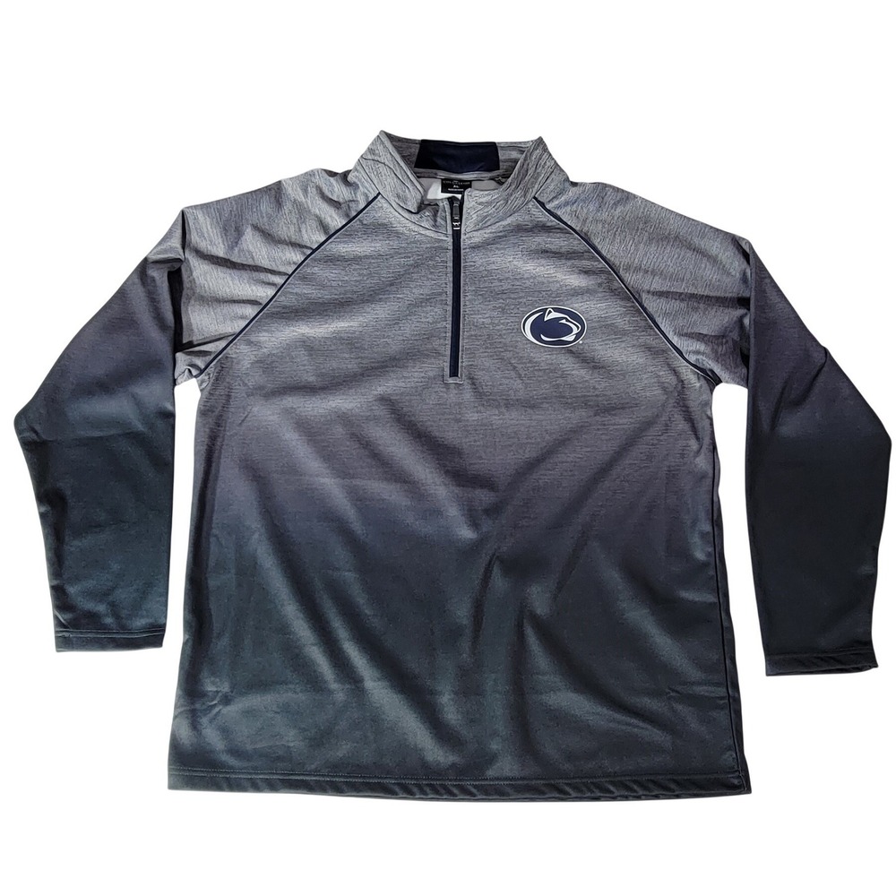 Colosseum Penn State Nittany Lions Mens XL Grey Navy Ombre Quarter Zip Pullover